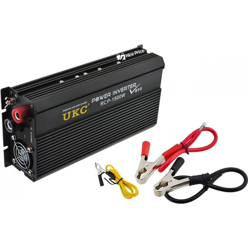 Инвертор преобразователь Профессиональный UKC 12V-220V RCP-1500W + USB/4145