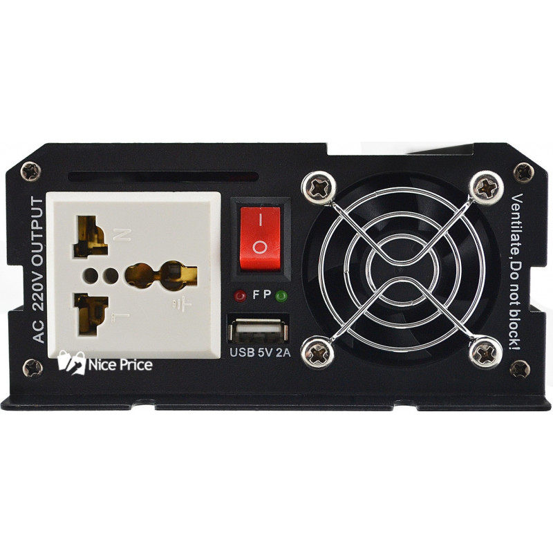 Инвертор преобразователь Профессиональный UKC 12V-220V RCP-1500W + USB/4145