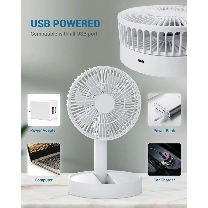 Настольный вентилятор складной USB мини-вентилятор Folding Fan с аккумулятором. (WX6505)