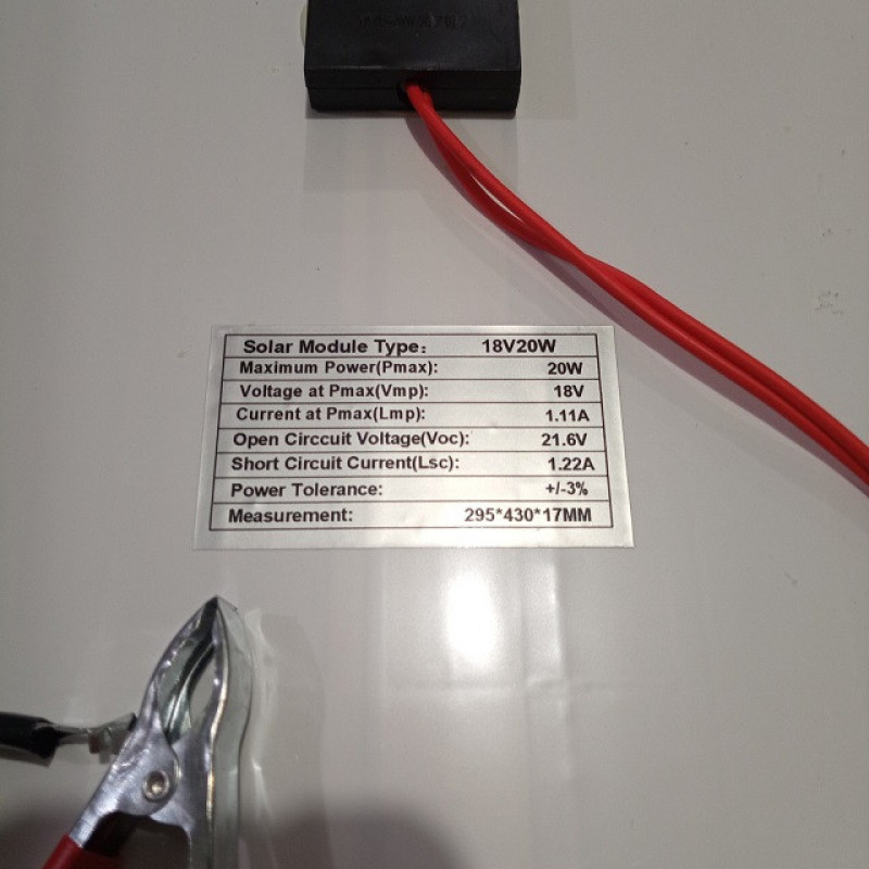 Сонячна панель SOLAR PANEL 18V20W розм. 295х430х17 мм