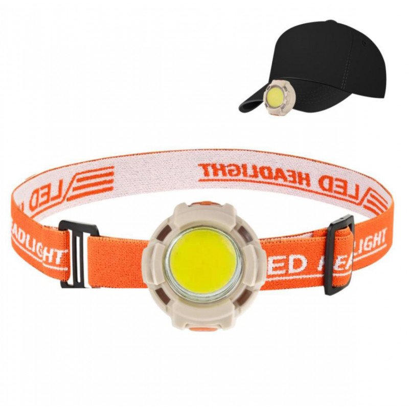 Налобный фонарь CY-2026-B-COB, 2LED красный, 2LED синий, Li-Ion аккумулятор, ЗУ Type-C