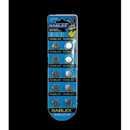 Батарейки-Таблетки Rablex LR44/AG13/1.5V блистер 10шт.