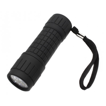 Ручний ліхтар чорний матовий вугілля-1, 3хAAA, 9 LED