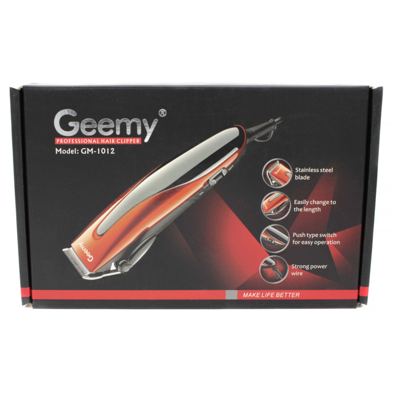 Машинка для стрижки Geemy GM-1012, 4 насадки для стрижки та ножиці.