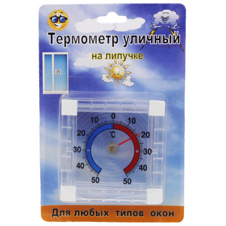 Термометр вуличний віконний стрілочний на липучці