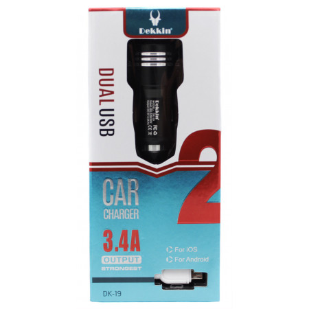 Автомобильное зарядное устройство для USB x 2 Dekkin DK-19