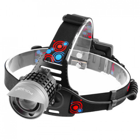 Налобный фонарь Police 2170-T6, ЗУ micro USB, 2x18650, сигнализирующий свет