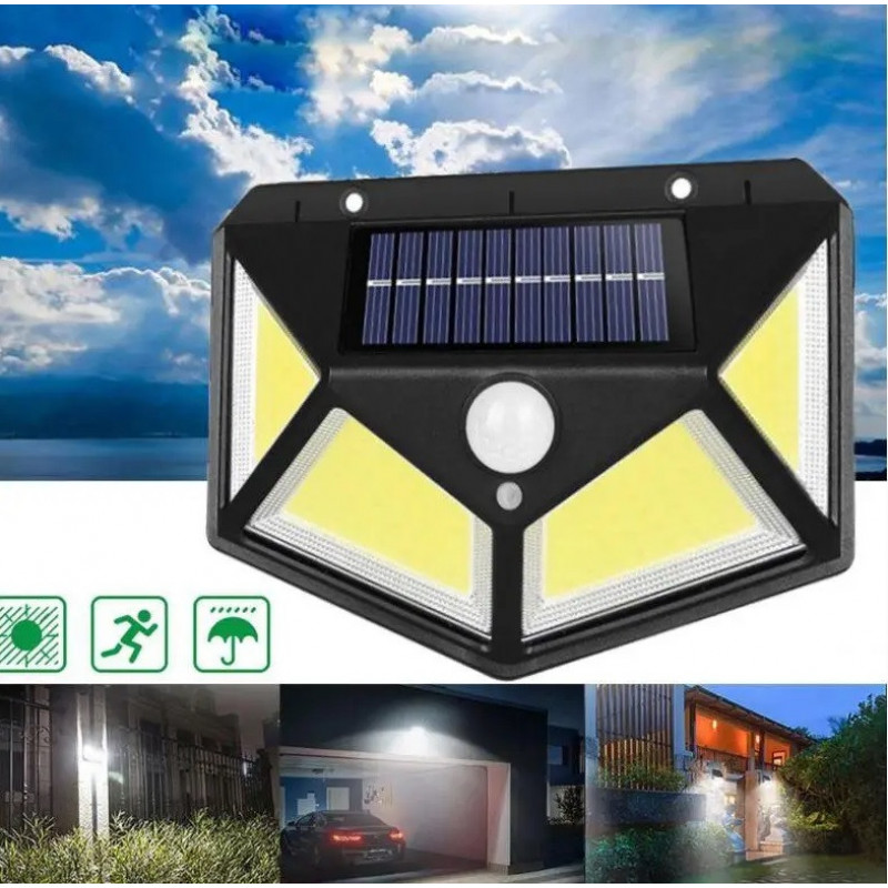Настенный фонарь с солнечной панелью, датчик движения BK-100B COB+solar/7317/WD430
