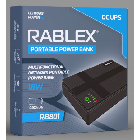 Бесперебійник Rablex RB 801 18W Happy Home UPS для роутера WI-Fi 5/9/12 В 10400 мА/год