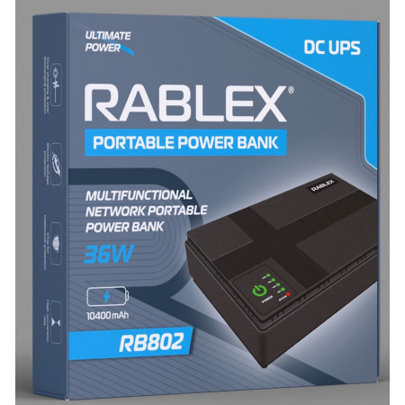 Бесперебійник Rablex RB 802 36W Happy Home UPS для роутера WI-Fi 5/9/12 В 10400 мА/год