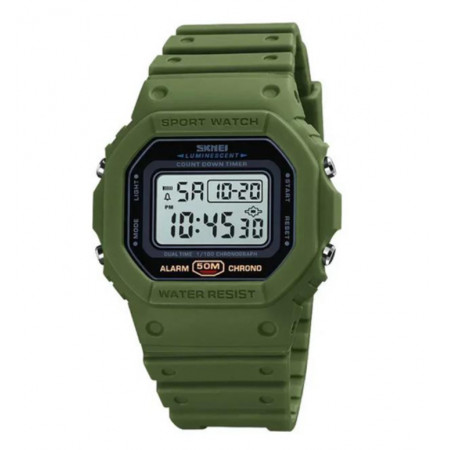 Часы наручные SKMEI 1628AGWT, ARMY GREEN-WHITE, 10255