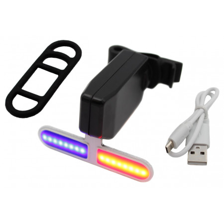 Велосипедний задній ліхтарик мигалка акумуляторний Поліція 902 microUSB