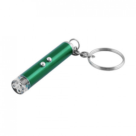 Ліхтарик брелок (LED+Лазер) 9618-2LED, лазер, 3xAG3,/кільце/ (прозорі 2)