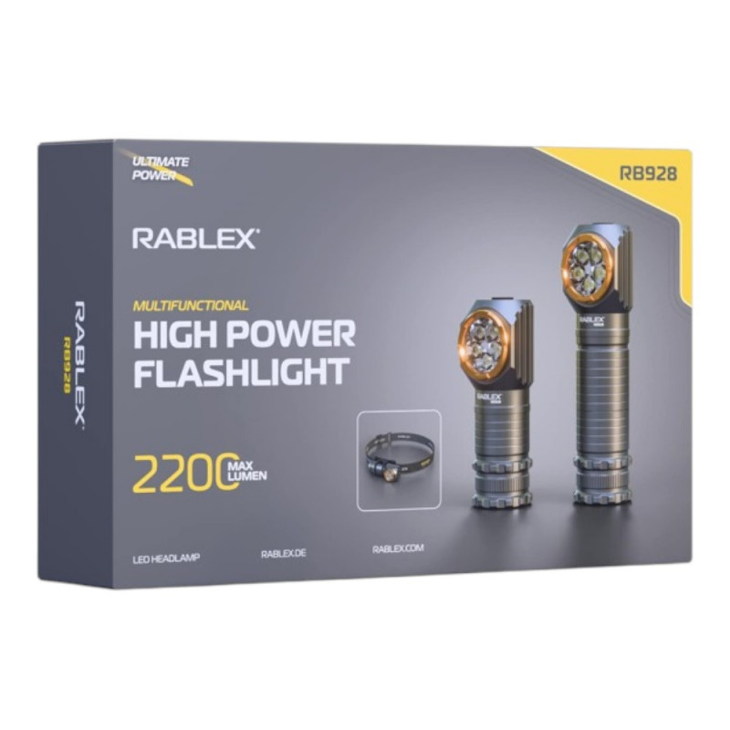 Ручний ліхтар Rablex RB928, Білий + Червоний, 5*P35 LED, ЗП Type-C,