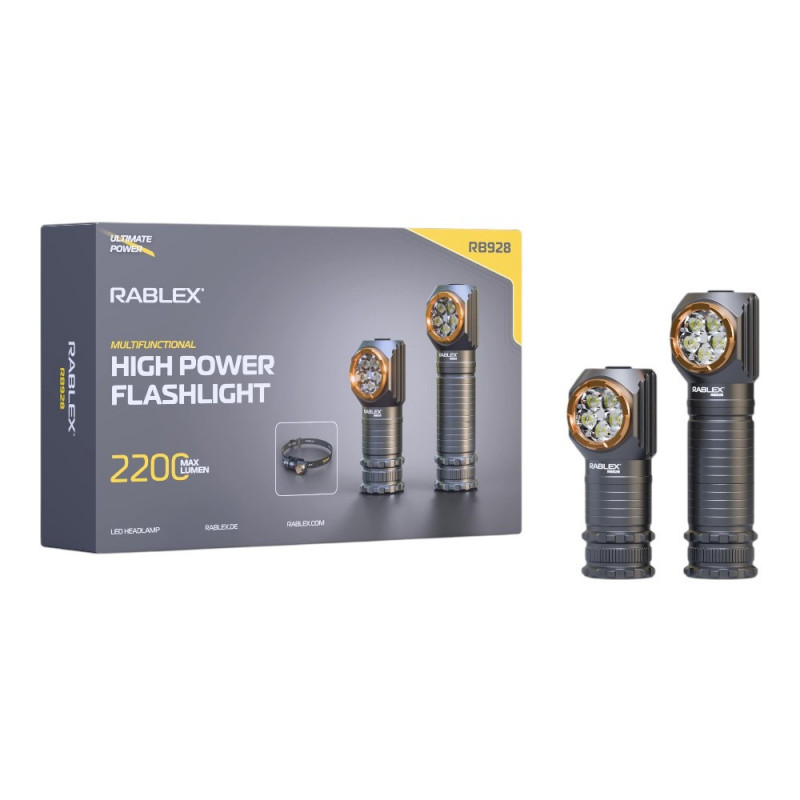 Ручний ліхтар Rablex RB928, Білий + Червоний, 5*P35 LED, ЗП Type-C,