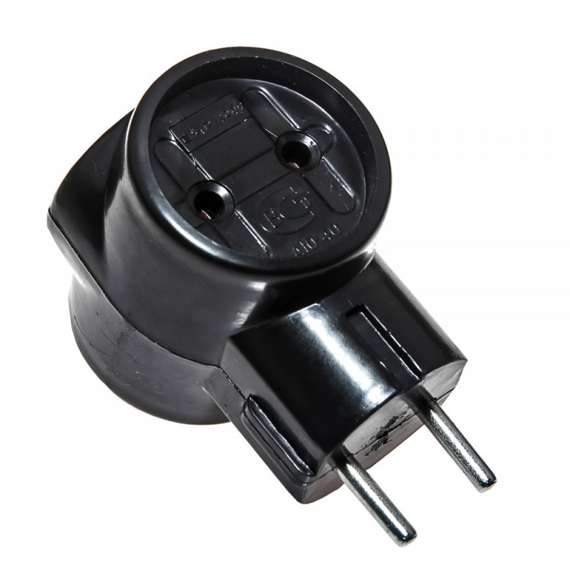 Тройник электрический Токер ЕМР, 6А Черный