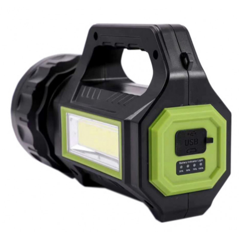 Ручний ліхтар T95-LED+COB, Білий, Червоний, powerbank, Li-Ion акум., сон., батарея, ЗУmicroUSB