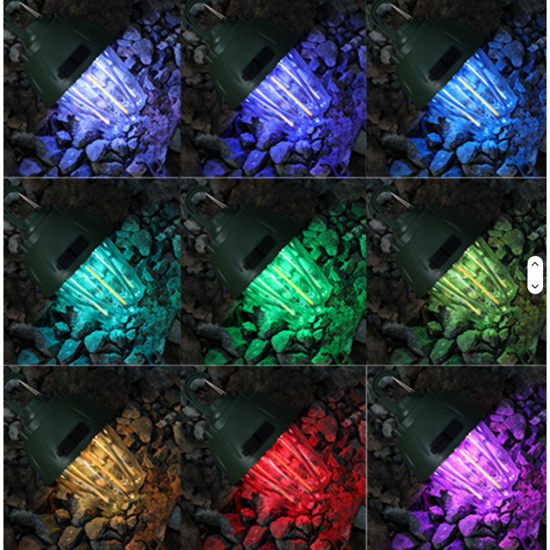 Фонарь для кемпинга LED-5, HK-899, (RGB) RGB/COB, аккумулятор, ЗУ Type-C, крюк