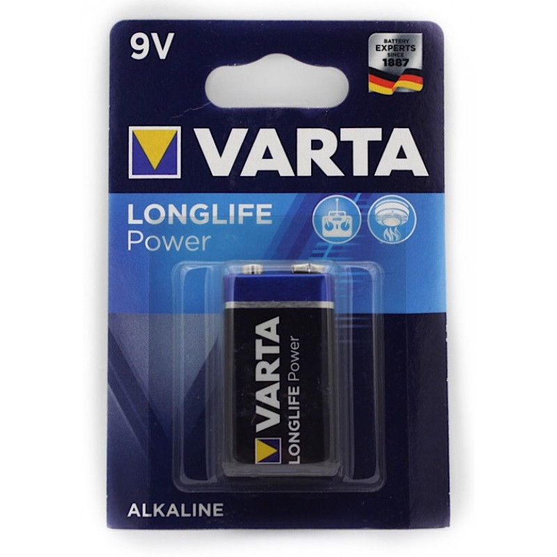 Батарейка Varta Longlife Крона 6F22 / 9V / Лужна