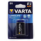 Батарейка Varta Longlife Крона 6F22 / 9V / Лужна