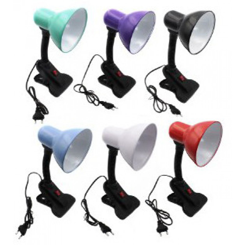 Настільна лампа китай прищепка E27 (в наявності різні кольори) від 220V