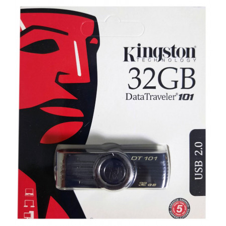 USB флеш накопитель Kingston DT101 32Gb Black (DT101 G2) (Гарантия 3 года)