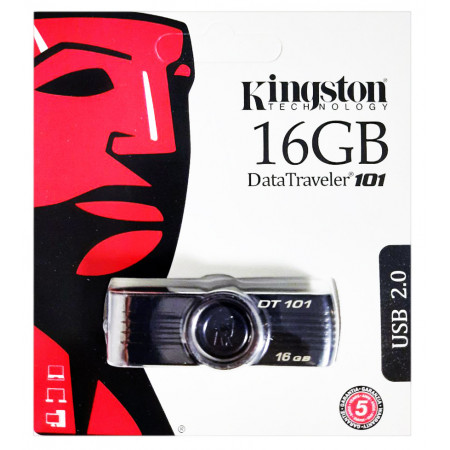 USB флеш накопитель Kingston DT101 16Gb Black (DT101 G2) (Гарантия 3 года)