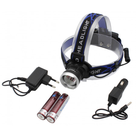 Налобный фонарь T24-P50, 2х18650, ЗУ MicroUSB, 6809
