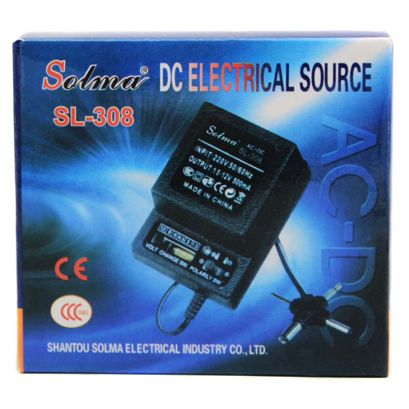 Універсальний блок живлення DC 1.5V-12V 500mA з регулятором SA-308