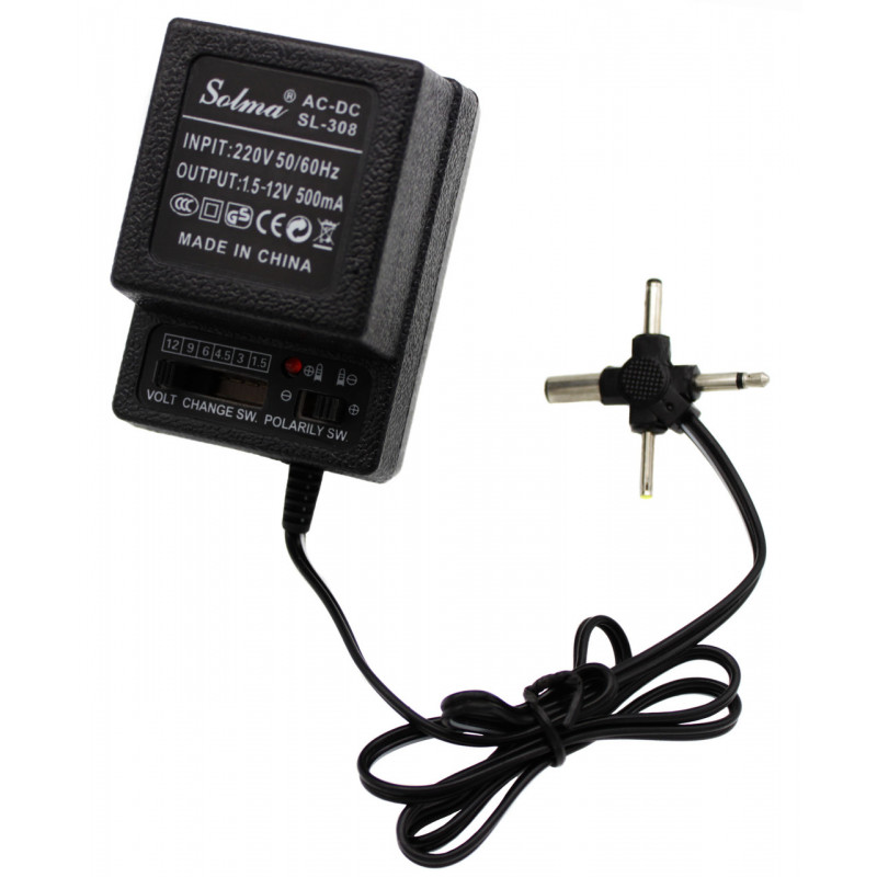 Універсальний блок живлення DC 1.5V-12V 500mA з регулятором SA-308