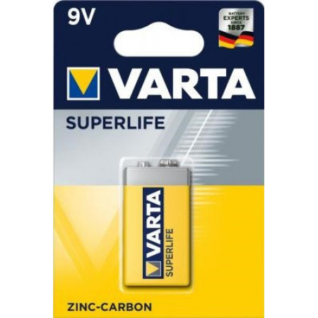 Батарейка Varta Superlife Крона 6F22/ 9V / соляна / БЛИСТЕР