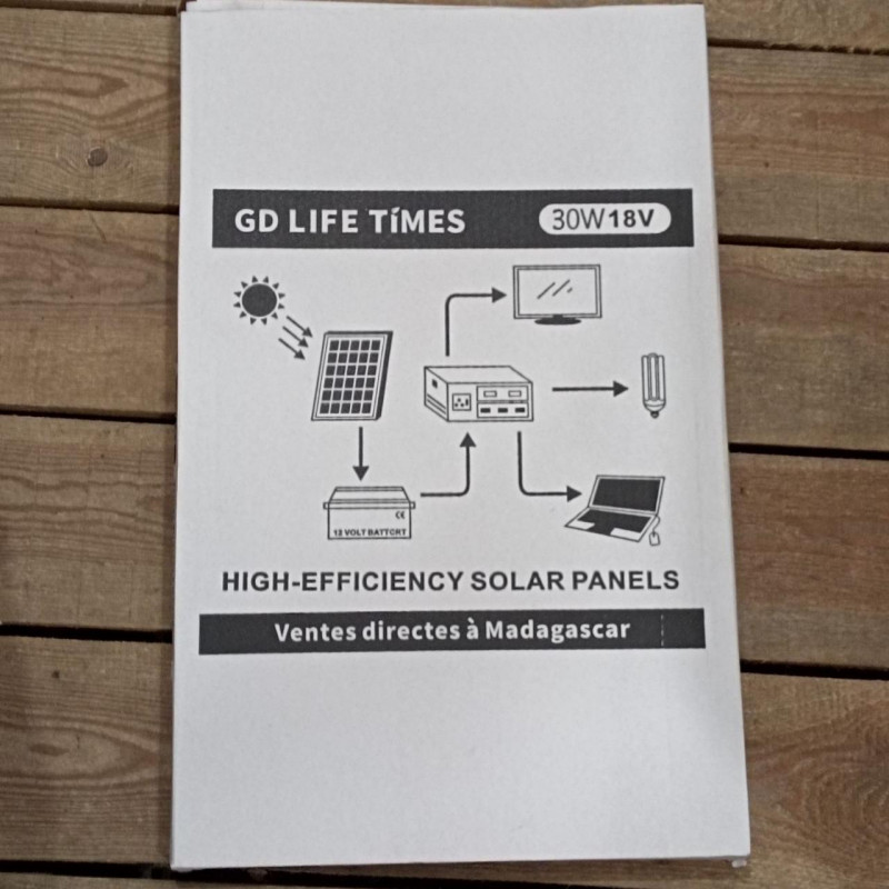 Солнечная панель SOLAR PANEL RB-SL30 / 30W 18V 58х36см/ верх стекло, рамка алюминий