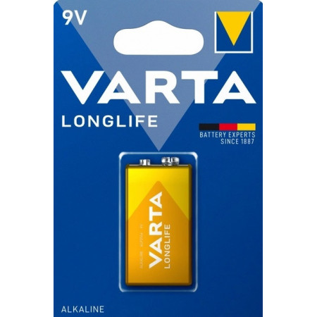Батарейка Varta Longlife Крона 6F22 / 9V / Лужна