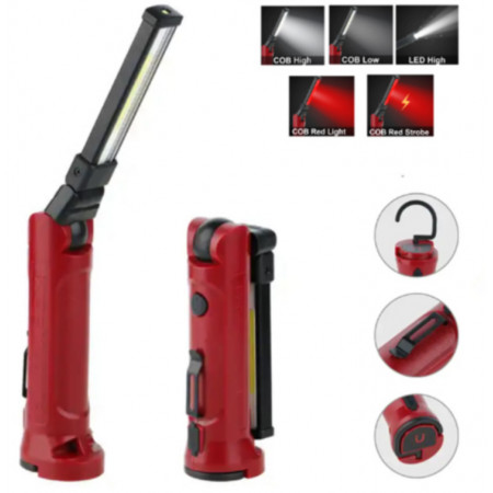 Фонарь для кемпинга WORKLIGHT-71-XPE+COB, Белый, Красный, Li-Ion, поворот180º+180º