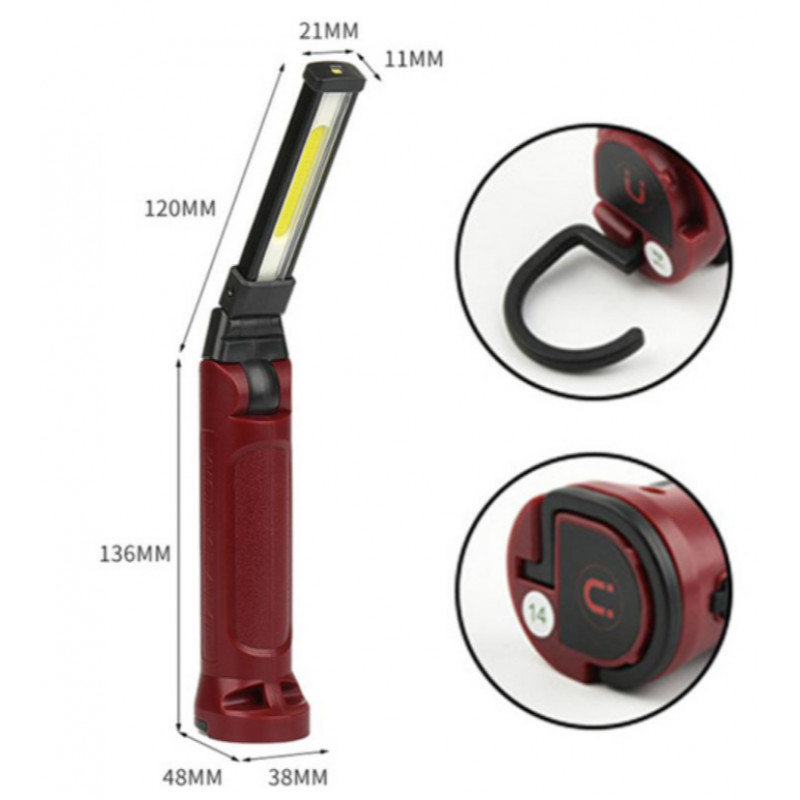 Фонарь для кемпинга WORKLIGHT-71-XPE+COB, Белый, Красный, Li-Ion, поворот180º+180º