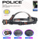 Налобный фонарь Police PL-154, P50, 3х18650 акум, Type-C