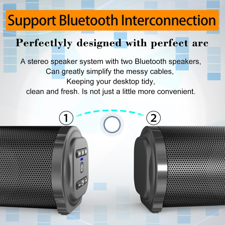 BS-10 Bluetooth 5.0 Speaker TV Саундбар с дистанционным управлением (черный) - 2