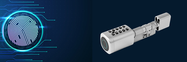 Умный дверной биометрический замок (цилиндр) SEVEN LOCK SL-7773BF silver