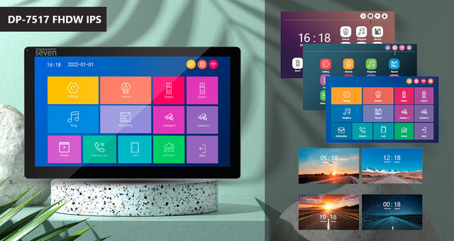 Современный домофон SEVEN DP-7517 FHDW черный