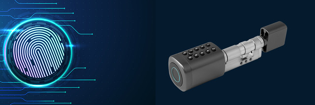 Розумний дверний біометричний замок (циліндр) SEVEN LOCK SL-7773BF black 